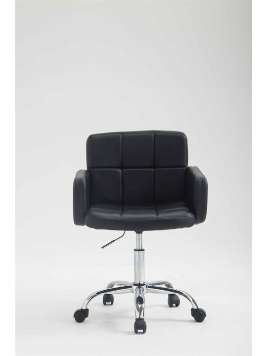 Taburete de trabajo Los Ángeles polipiel, negro