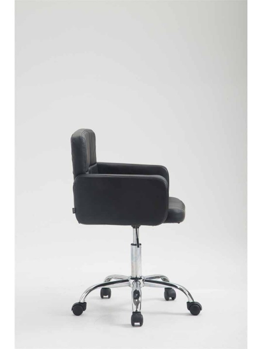 Taburete de trabajo Los Ángeles polipiel, negro