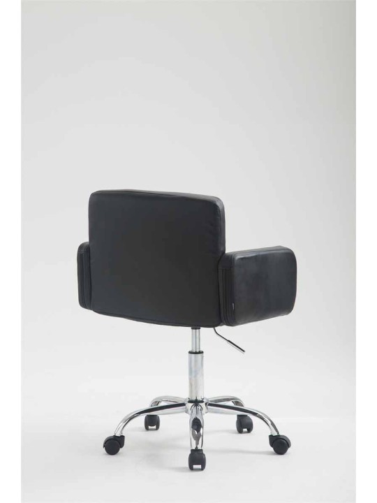 Taburete de trabajo Los Ángeles polipiel, negro