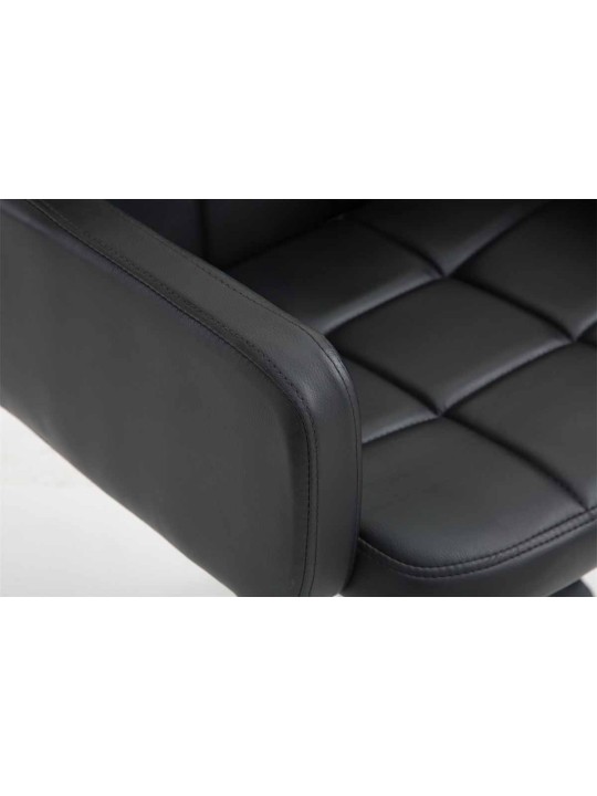 Taburete de trabajo Los Ángeles polipiel, negro