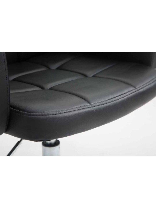 Taburete de trabajo Los Ángeles polipiel, negro