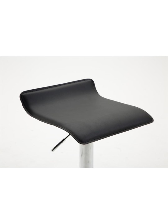 Taburete de bar Dyn V2 polipiel cromado, negro