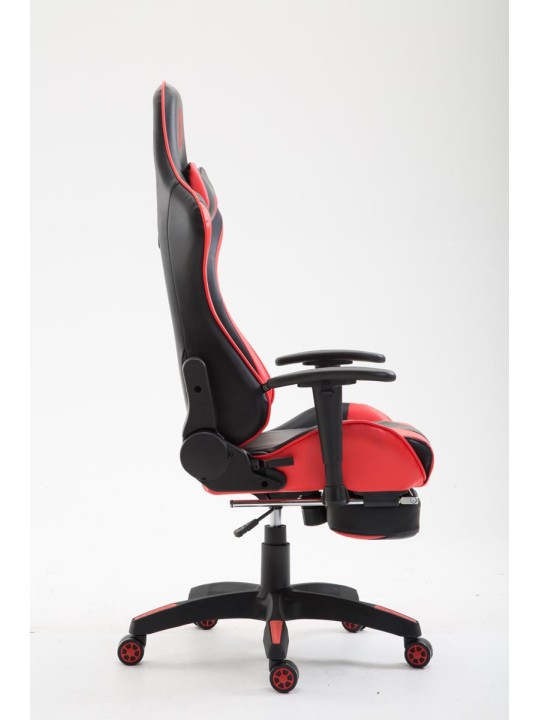 Silla de oficina Boavista símil piel con reposapiés, negro/rojo Silla de oficina Boavista símil piel con reposapiés, negro/rojo