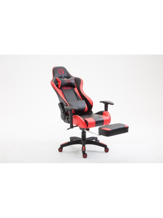 Silla de oficina Boavista símil piel con reposapiés, negro/rojo Silla de oficina Boavista símil piel con reposapiés, negro/rojo