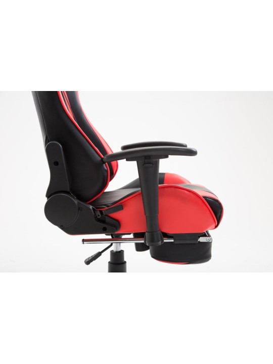 Silla de oficina Boavista símil piel con reposapiés, negro/rojo Silla de oficina Boavista símil piel con reposapiés, negro/rojo