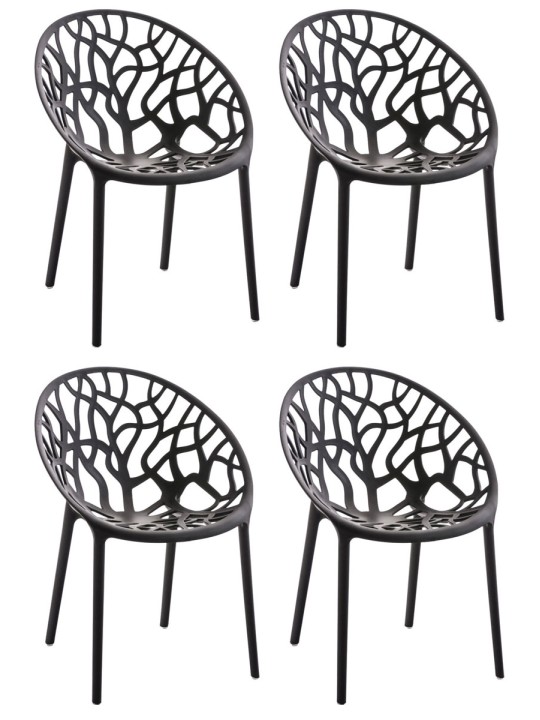 Conjunto de 4 sillas Esperanza, negro