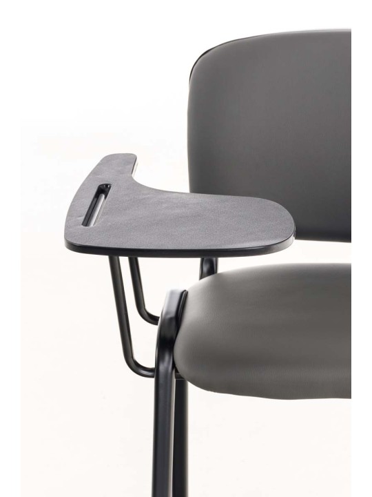 Silla Ken con mesa plegable símil piel, gris Silla Ken con mesa plegable símil piel, gris