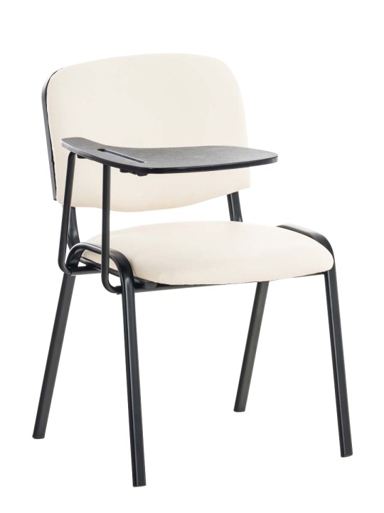 Silla Ken con mesa plegable símil piel, crema Silla Ken con mesa plegable símil piel, crema