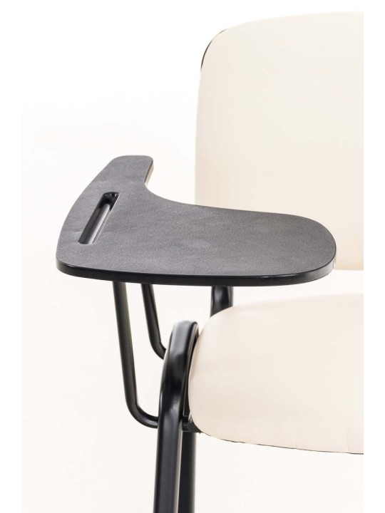 Silla Ken con mesa plegable símil piel, crema Silla Ken con mesa plegable símil piel, crema