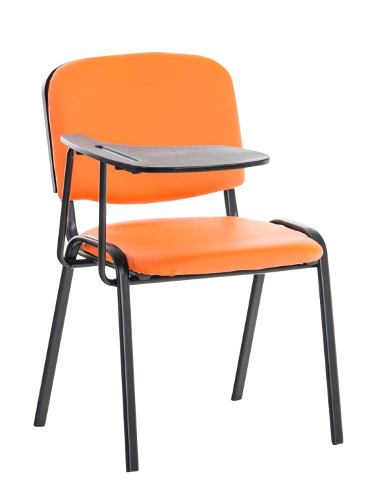 Silla Ken con mesa plegable símil piel, naranja Silla Ken con mesa plegable símil piel, naranja