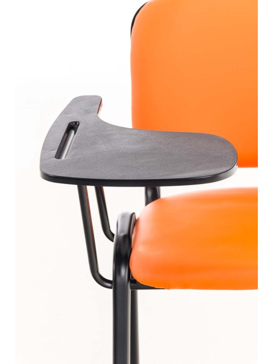 Silla Ken con mesa plegable símil piel, naranja Silla Ken con mesa plegable símil piel, naranja