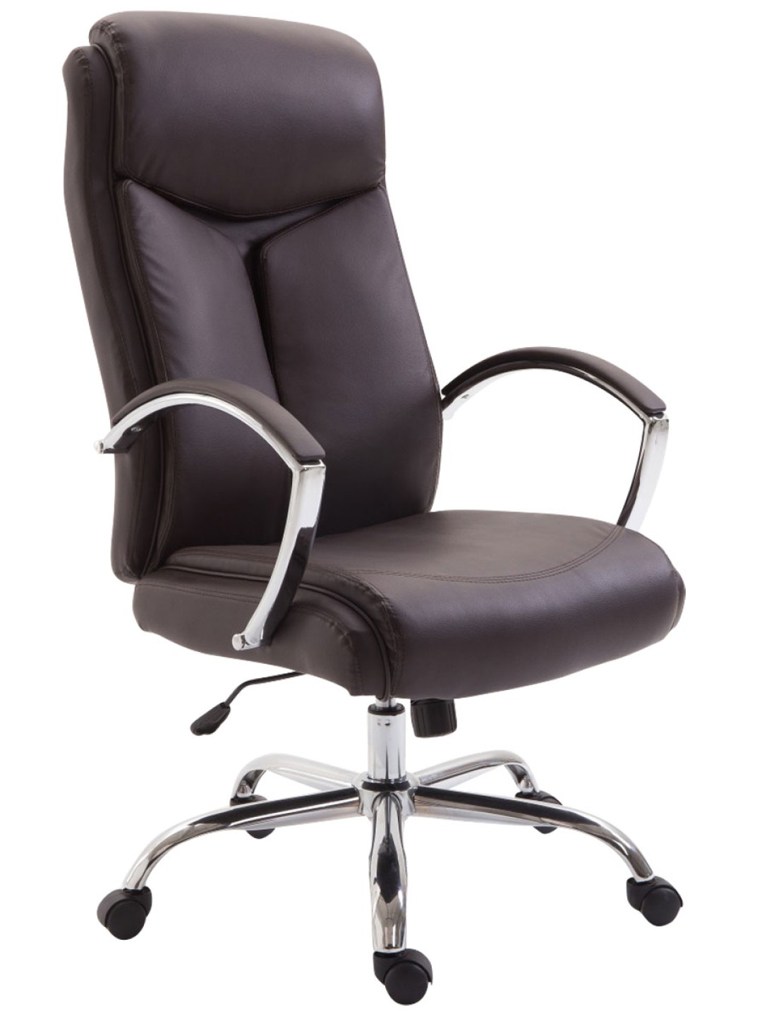 Silla de oficina Vaud piel sintética, marrón