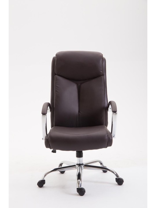 Silla de oficina Vaud piel sintética, marrón