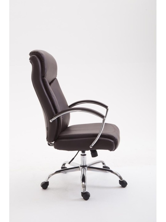 Silla de oficina Vaud piel sintética, marrón