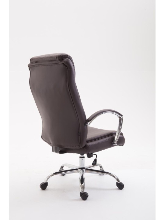 Silla de oficina Vaud piel sintética, marrón