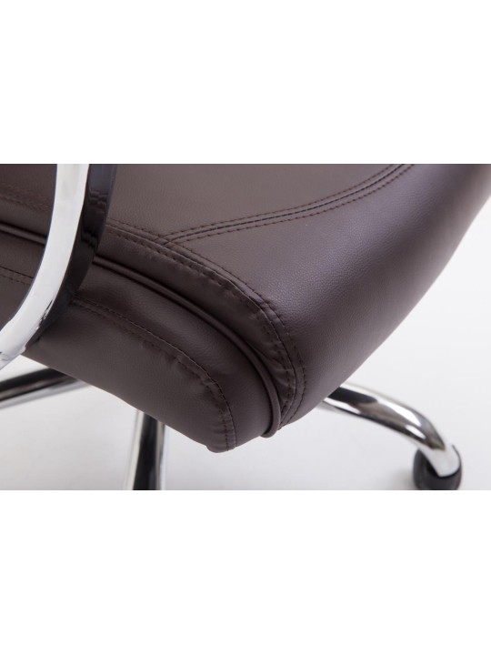 Silla de oficina Vaud piel sintética, marrón