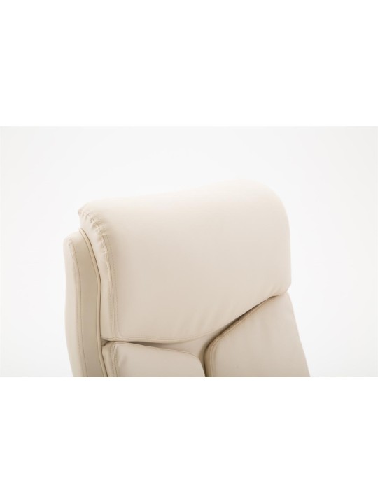Silla de oficina Vaud piel sintética, crema