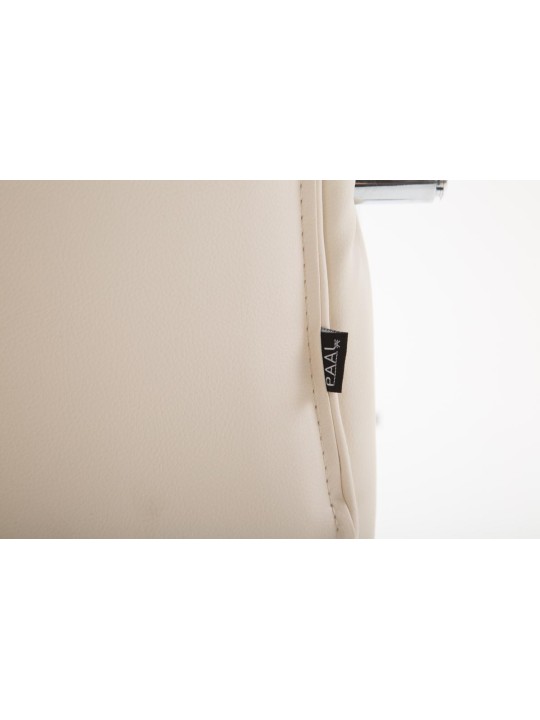 Silla de oficina Vaud piel sintética, crema