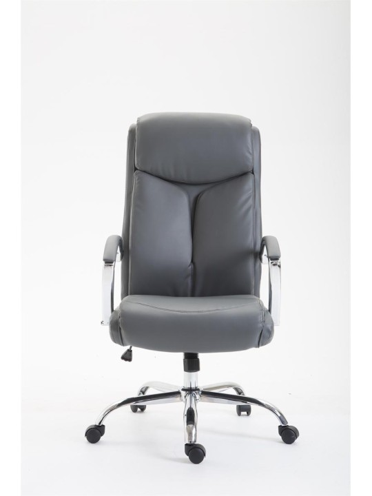 Silla de oficina Vaud piel sintética, gris