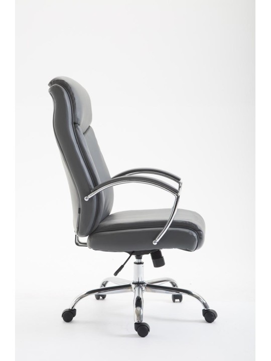 Silla de oficina Vaud piel sintética, gris