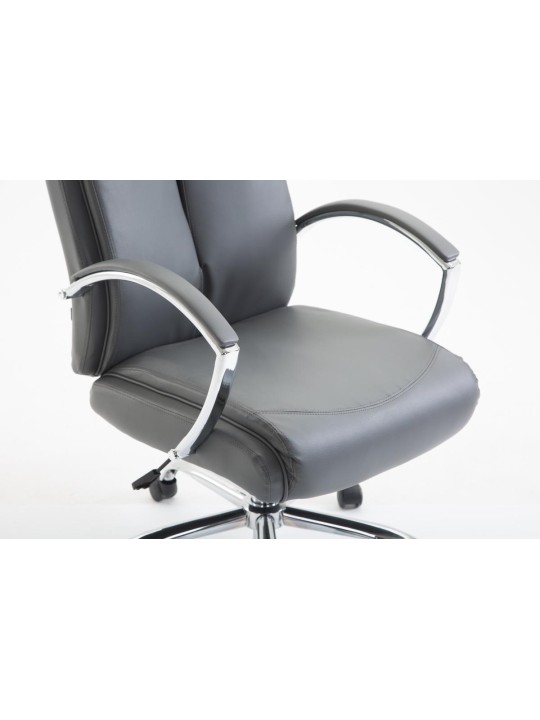 Silla de oficina Vaud piel sintética, gris