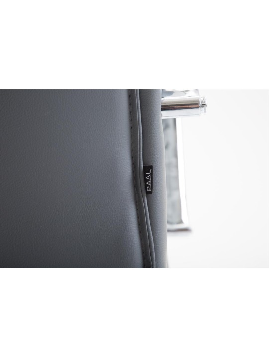 Silla de oficina Vaud piel sintética, gris