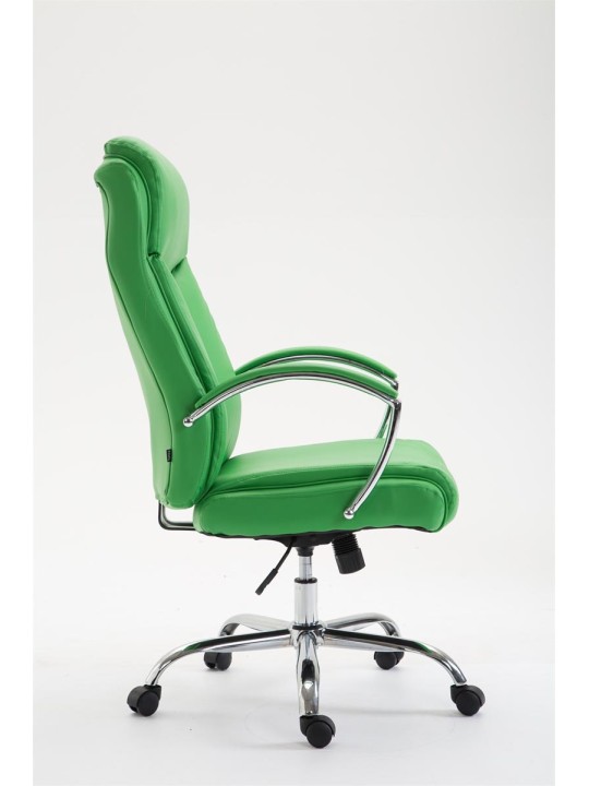Silla de oficina Vaud piel sintética, verde