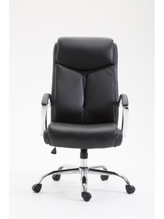 Silla de oficina Vaud piel sintética, negro