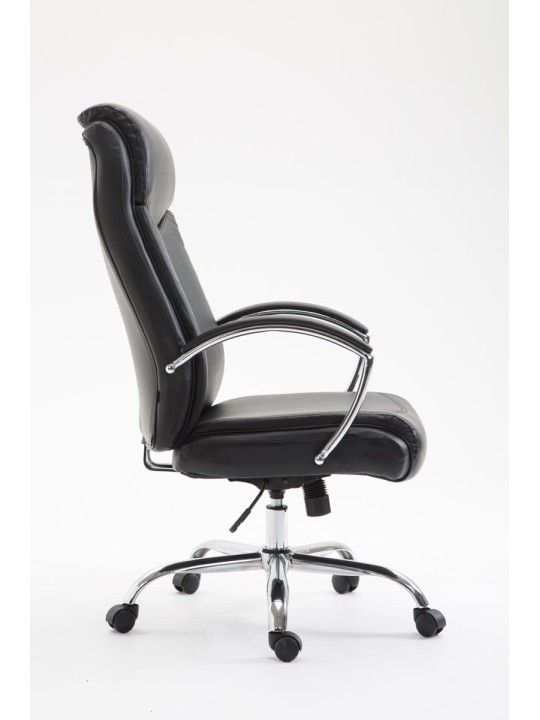 Silla de oficina Vaud piel sintética, negro