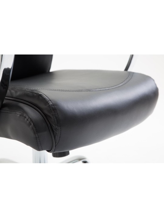 Silla de oficina Vaud piel sintética, negro