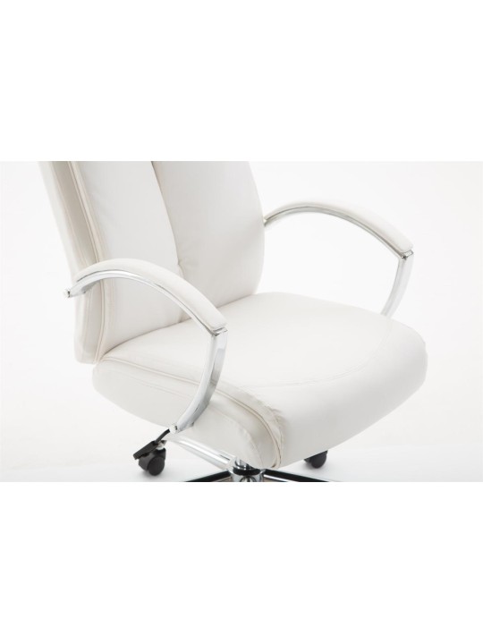 Silla de oficina Vaud piel sintética, blanco