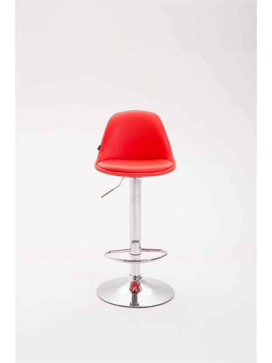 Taburete de bar Kiel totalmente tapizado en piel sintética, rojo