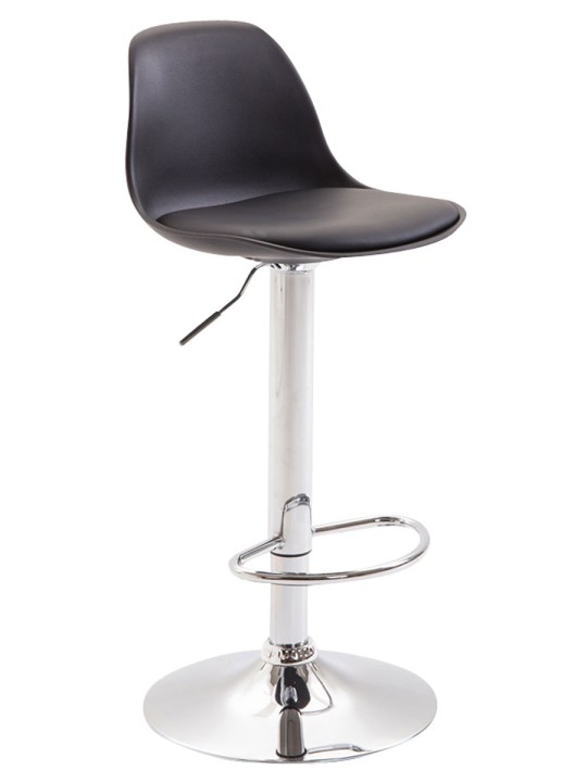 Taburete de bar Kiel de piel sintética, negro