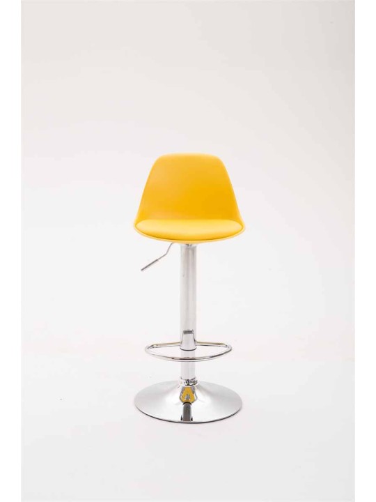 Taburete de bar Kiel de piel sintética, amarillo