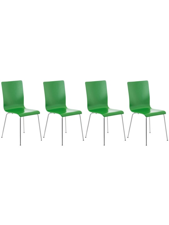 Juego de 4 sillas de visita Pepe, verde Juego de 4 sillas de visita Pepe, verde