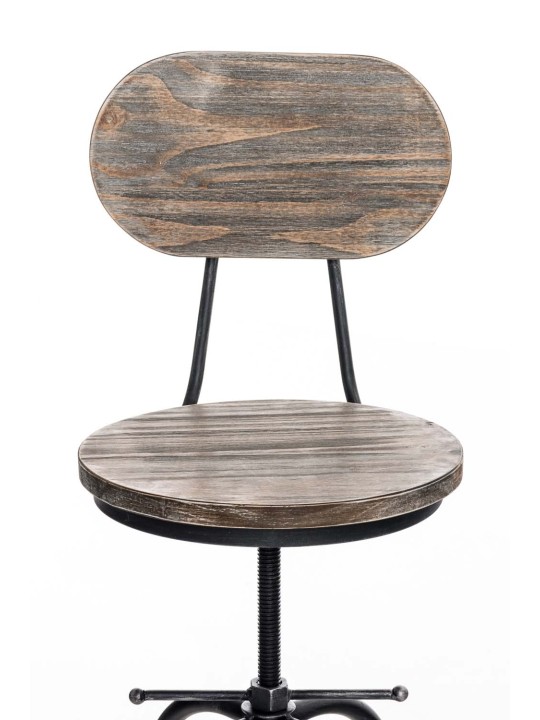 Taburete de bar Pino, madera, plata antigua