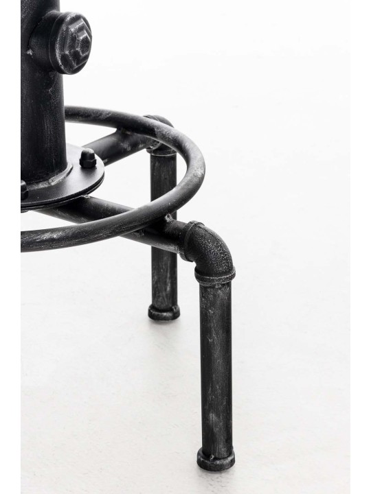 Taburete de bar Lumos, madera, plata antigua