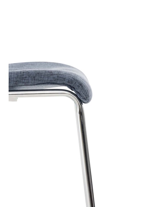 Taburete de bar Hoover tela estructura de 4 pies cromo, azul