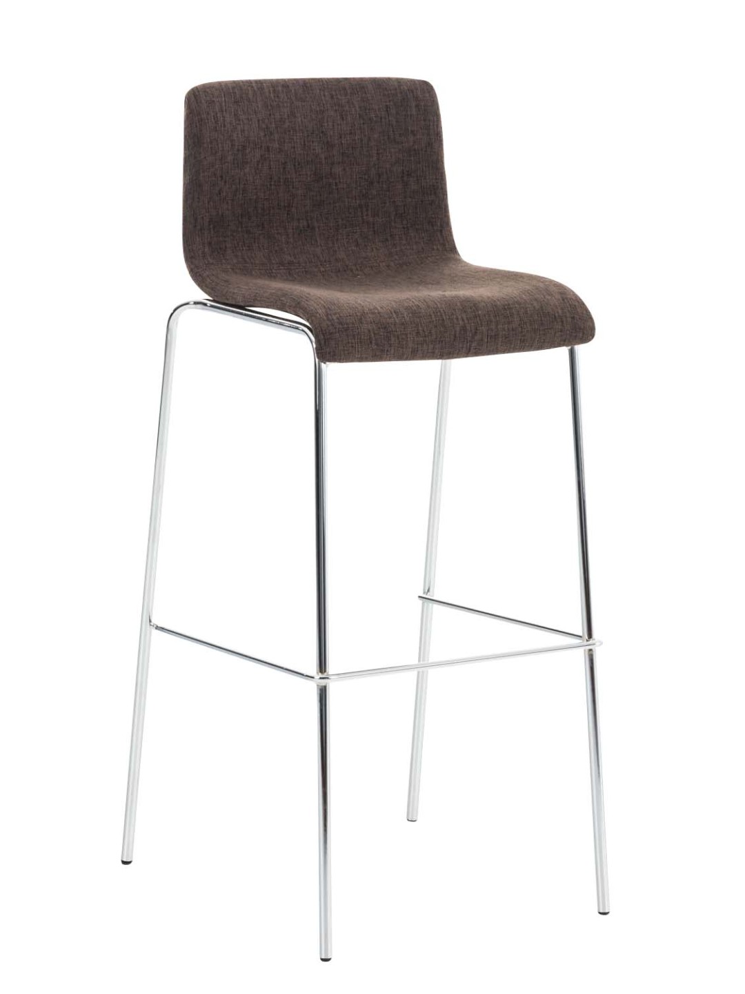 Taburete de bar Hoover tela estructura de 4 pies cromo, marrón