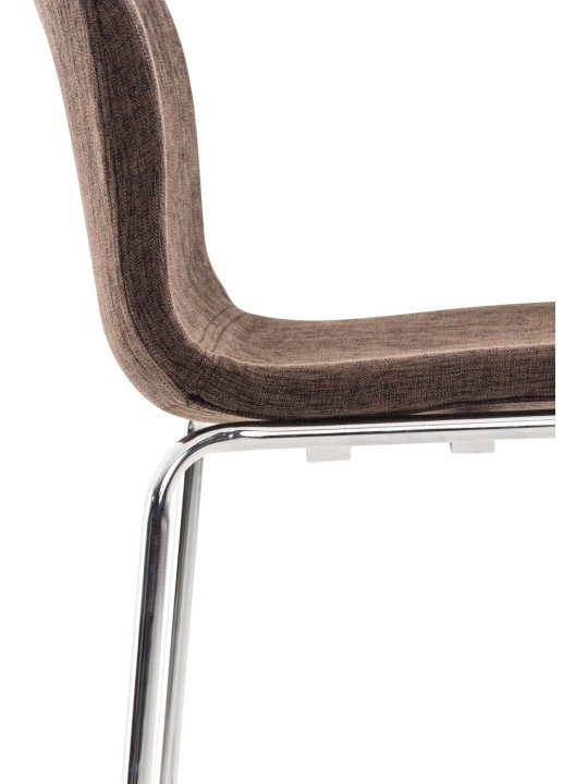 Taburete de bar Hoover tela estructura de 4 pies cromo, marrón