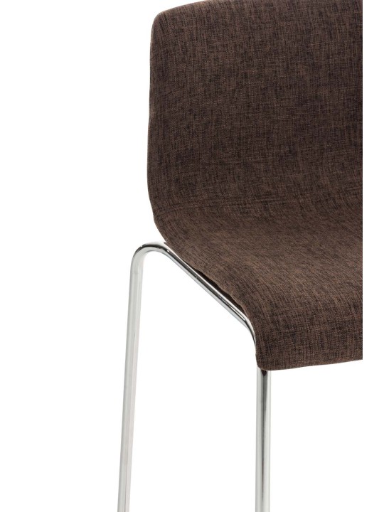 Taburete de bar Hoover tela estructura de 4 pies cromo, marrón