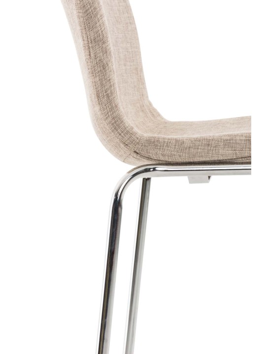 Taburete de bar Hoover tela estructura de 4 pies cromo, crema