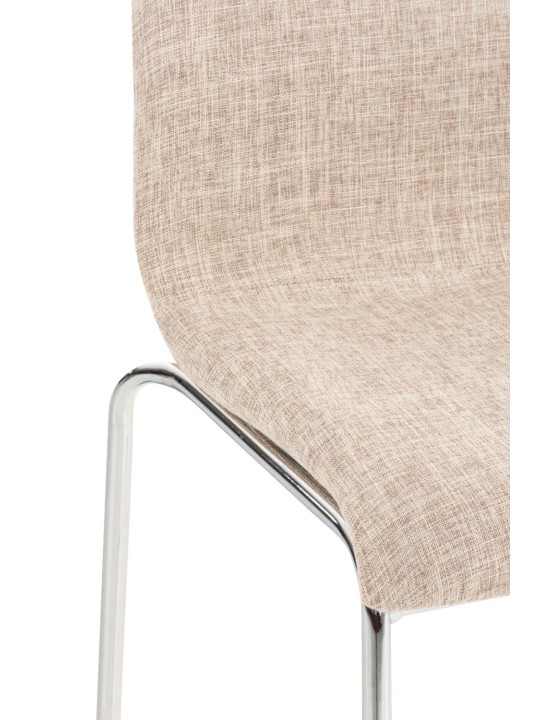 Taburete de bar Hoover tela estructura de 4 pies cromo, crema