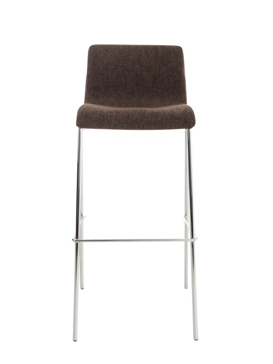 Juego de 2 taburetes de bar Hoover de tela con estructura de 4 pies cromada, marrón