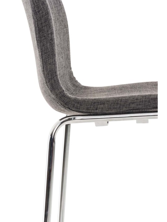 Juego de 2 taburetes de bar Hoover de tela con estructura de 4 pies cromada, gris claro Juego de 2 taburetes de bar Hoover de tela con estructura de 4 pies cromada, gris claro