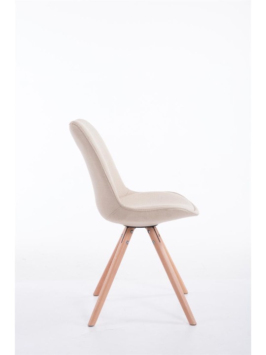 Silla de visita tela Toulouse Natura redonda, crema Silla de visita tela Toulouse Natura redonda, crema