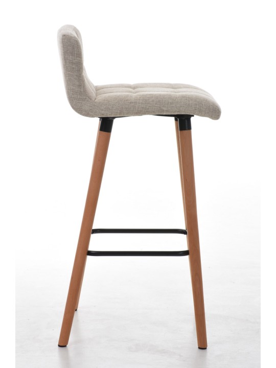 Juego de 2 taburetes de bar Lincoln tela natural, crema