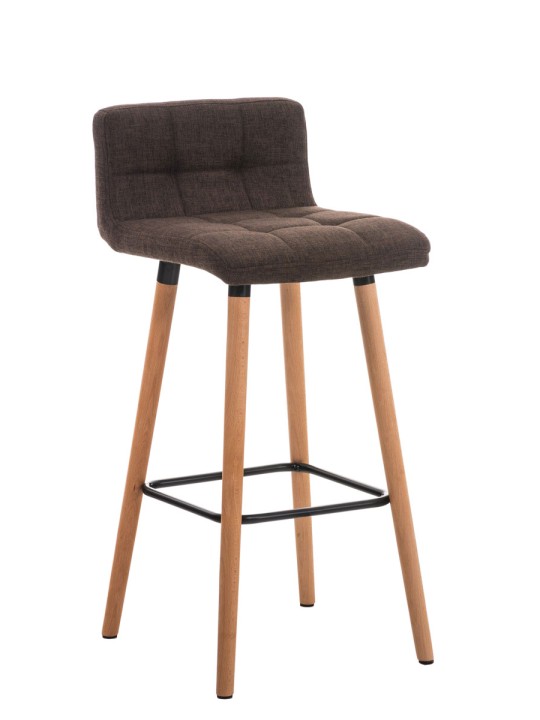 Juego de 2 taburetes de bar Lincoln tela natural, marrón