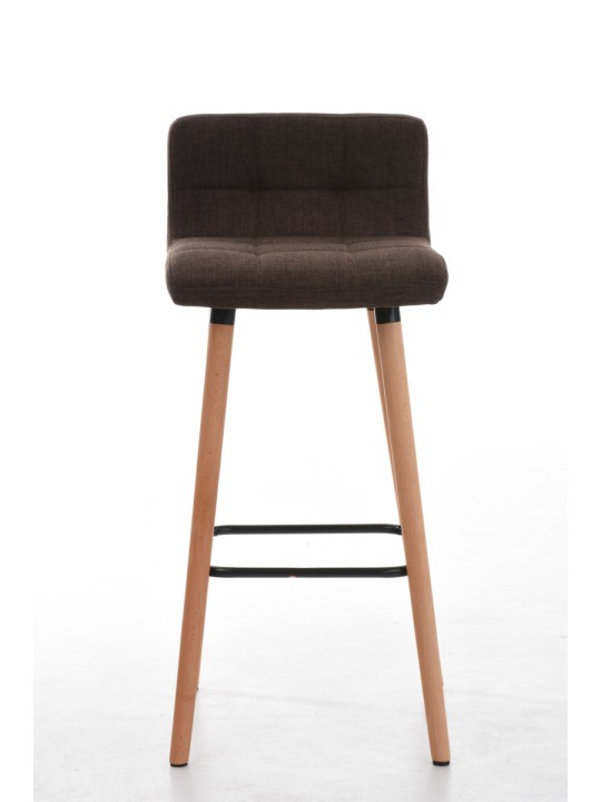 Juego de 2 taburetes de bar Lincoln tela natural, marrón