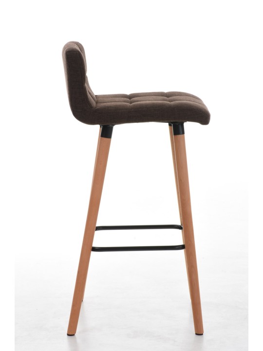 Juego de 2 taburetes de bar Lincoln tela natural, marrón